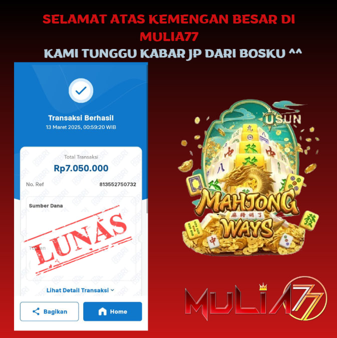 Menang Jackpot Slot Online Gacor MULIA77 Resmi Rp 7.050.000