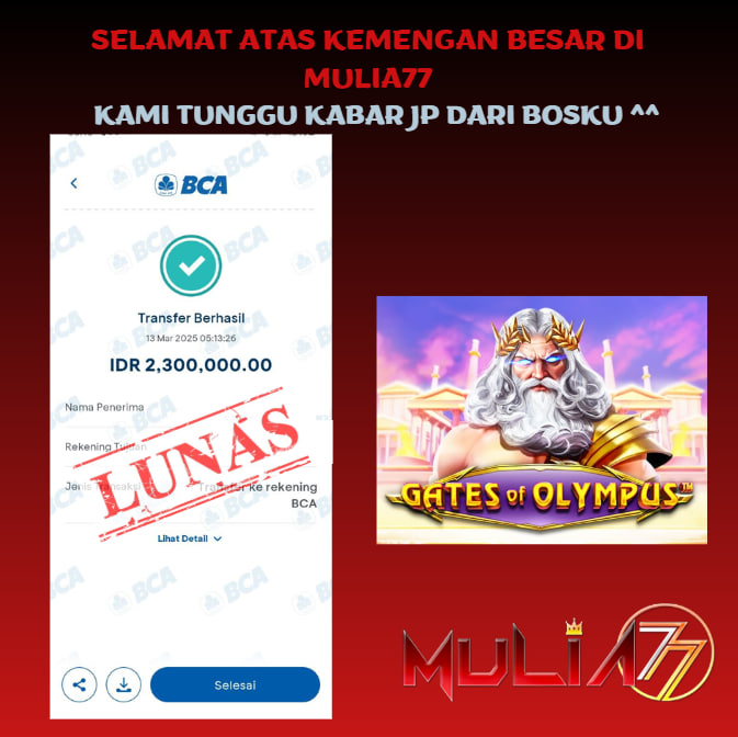 Menang Jackpot Slot Online Gacor MULIA77 Resmi Rp 2.300.000