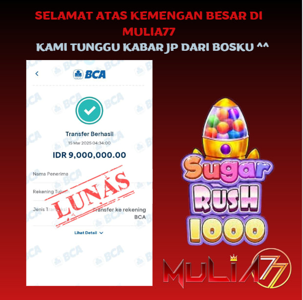 Menang Jackpot Slot Online Gacor MULIA77 Resmi Rp 9.000.000