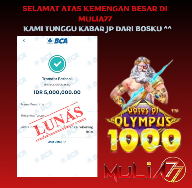 Menang Jackpot Slot Online Gacor MULIA77 Resmi Rp 5.000.000