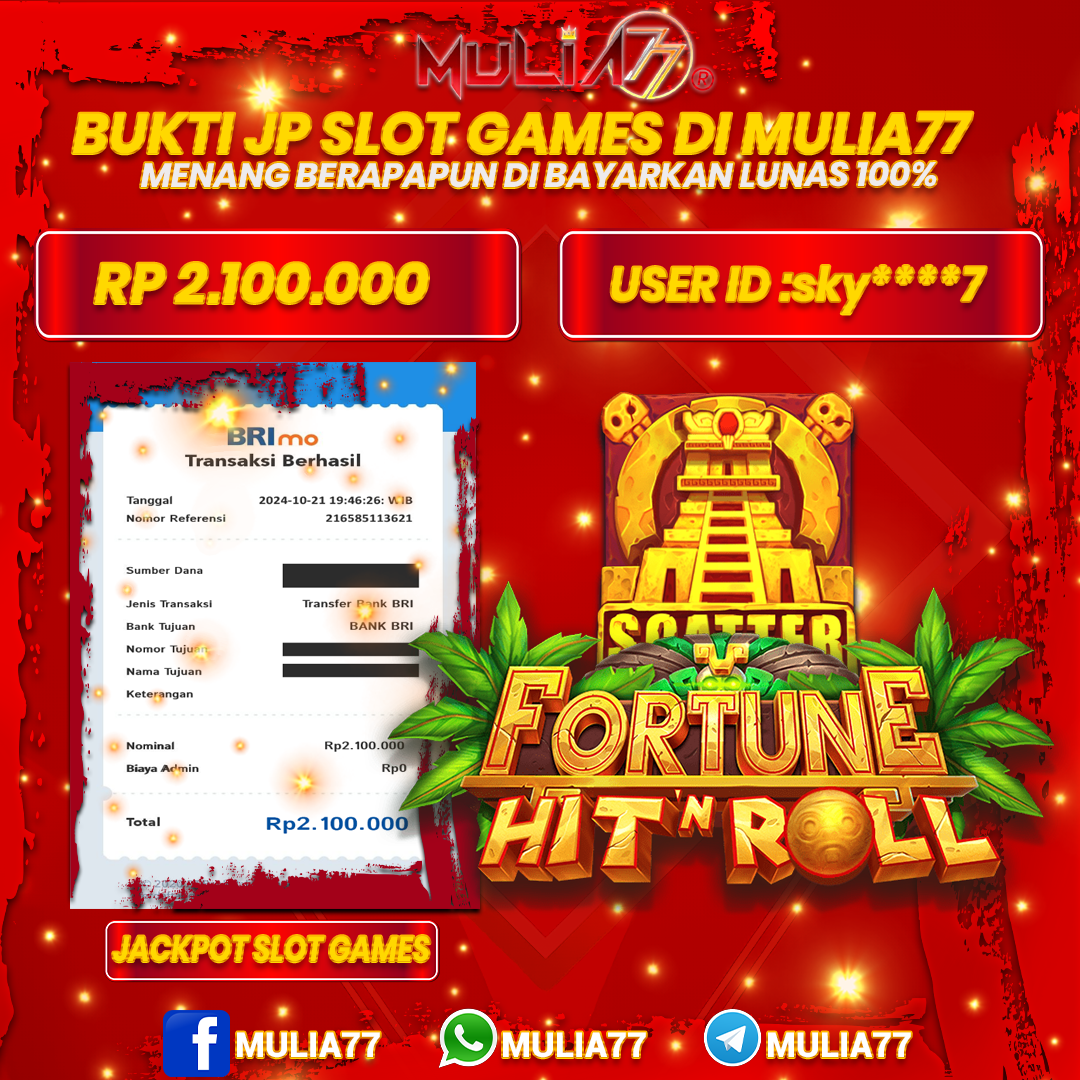 Menang Jackpot Slot Online Gacor MULIA77 Resmi Rp 2.100.000