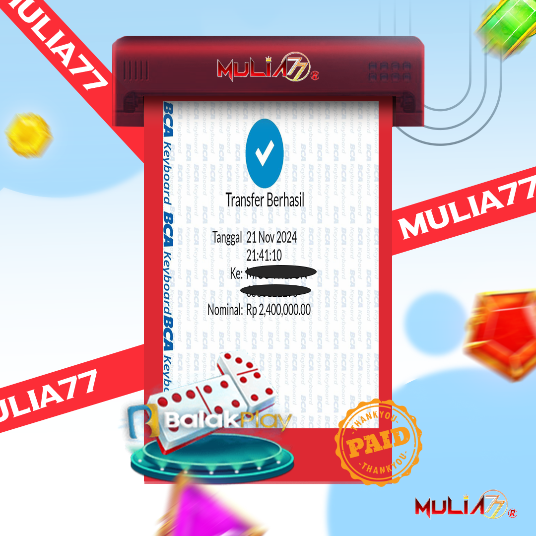 Menang Jackpot Slot Online Gacor MULIA77 Resmi Rp 2.400.000