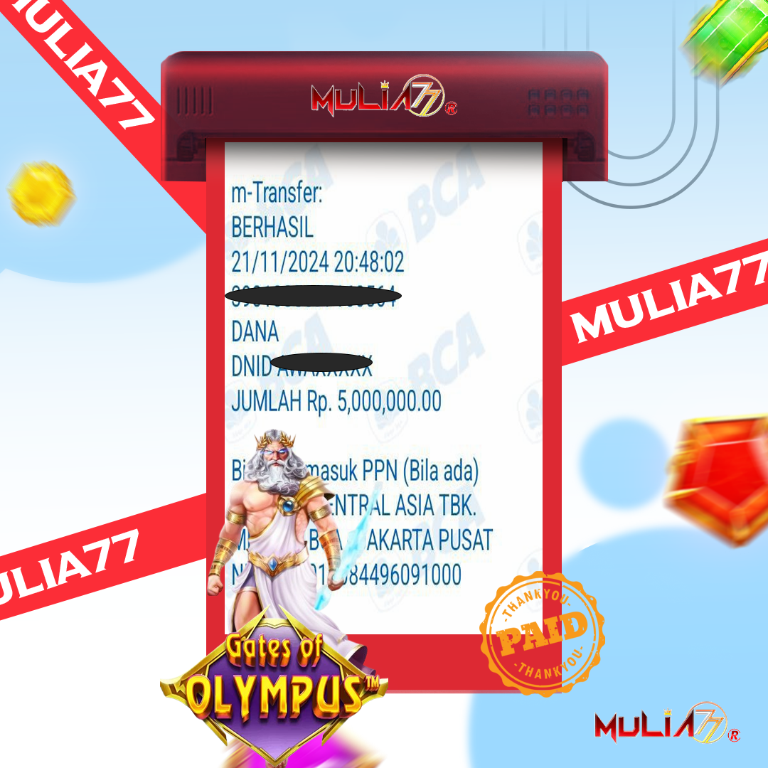 Menang Jackpot Slot Online Gacor MULIA77 Resmi Rp 5.000.000